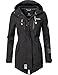 Mantel Damen günstig Kaufen-MARIKOO Damen Winter Jacke Winterjacke Mantel Outdoor wasserabweisend Softshell B614 [B614-Zimt-Schwarz-Gr.L]