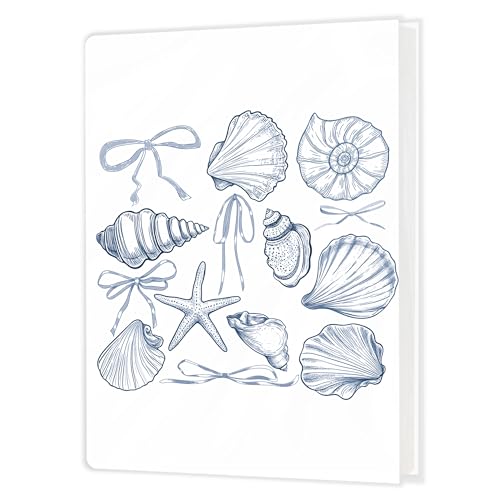 Cabana Bro Blue Preppy Beach Photo Album Holds 36 4x6 Photos, Beach Lover Gifts, Coquette Bow Seashell Small Photo Album Memory Keepsake Gift for Family Anniversary Travel Vacation