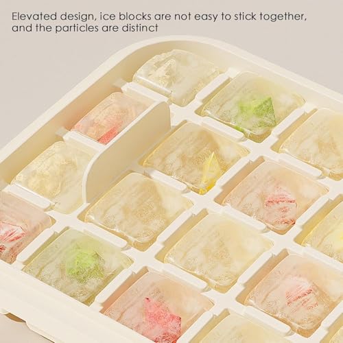 Image of Homecloud 2-Layer Ice Cube Tray with Sealed Lid & Storage Bin - 56 Cubes, BPA-Free, One-Click Release (Pink)