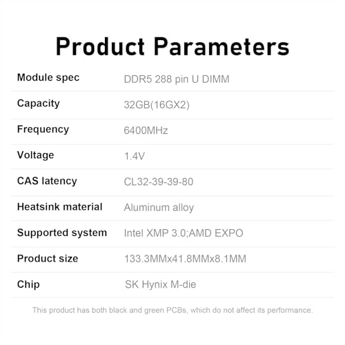 Image of KingBank RGB Computer Desktop Memory Ram Hynix M-die DDR5 32GB(2x16GB) 6400MT /s CL32 1.4V with Heatsink for Desktop Computer Gaming /Office /PS,White
