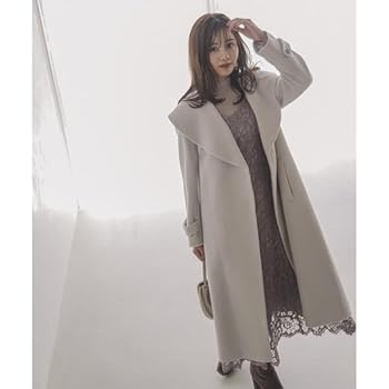 プロポーションボディドレッシング　ウールロングコート　デートに　ブルー　サイズM プロポーションボディドレッシング ウールロングコート デートに