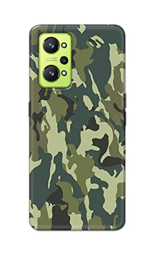 Image of Printed Hard Back Cover Case for Realme GT Neo 2 Back Cover (Green Army Camouflage) -1803