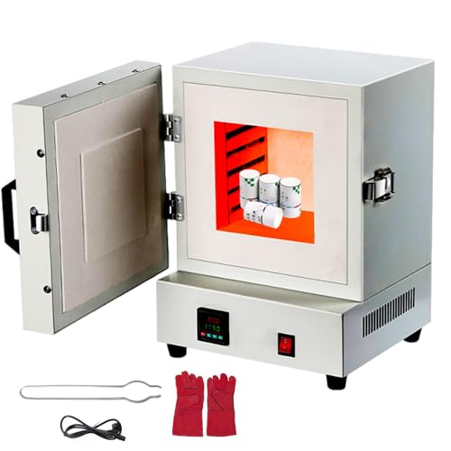 Himopuer 2000W Electric Kiln for Metal Melting, Enclosed Muffle Oven, 1150℃ High-Temperature Lab Furnace, Enclosed Muffle Oven, Industrial Electric Burnout Oven for Jewelry & Metalwork