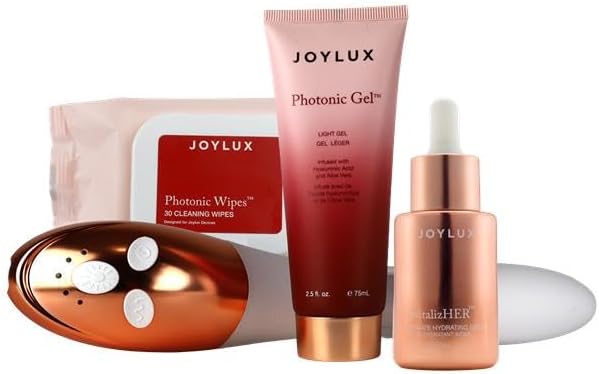 Joylux Rose Gold vFit Red LED Light Device EmpowHER Intimate Wellness System for Menopausal Women & New Mothers, Promotes Natural Hydration & Helps Tighten Pelvic Floor (4-Piece Set)