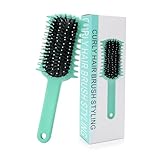 Curly Hair Brush, Volume Curl Defining Brush for Detangling Shaping and Styling Women's Curls, Reduce Pulling (Green)