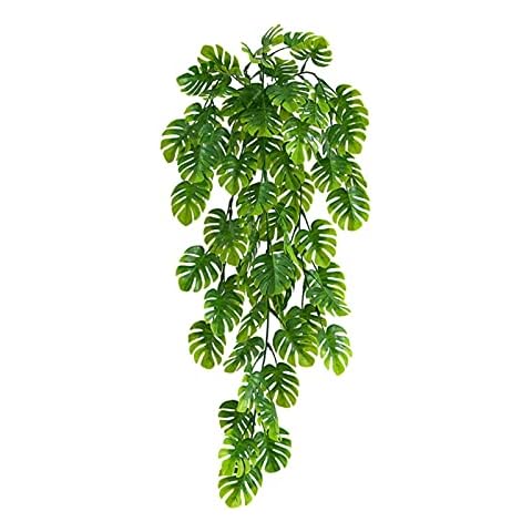 prettDliJUN Artificial Plants for Decor, Fake Vine Fadeless Wear-Resistant Realistic Wall Hanging Realistic Monstera Cover