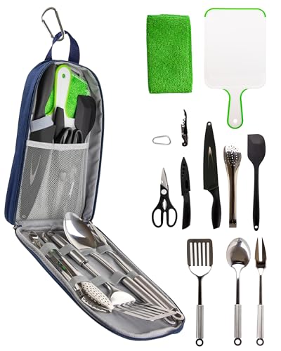 Life 2 Go 12 Pcs Camp Cooking Utensil Set & Outdoor Kitchen Gear Cookware Kit, Portable Compact...