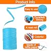 MECCANIXITY 2 Rolls Raffia Paper Ribbon Bulk,1/4 Inch Wide 110 Yards Lake Blue Twine String Paper Yarn for DIY Craft Weaving, Decoration, Gift Wrapping #3
