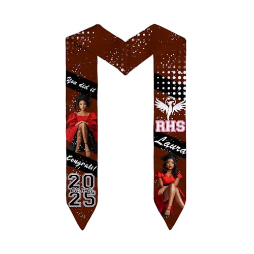 venoka POD Customize Class of 2025 Trendy Graduation Stole Personalized Add Your Photos Name for a Unique Look