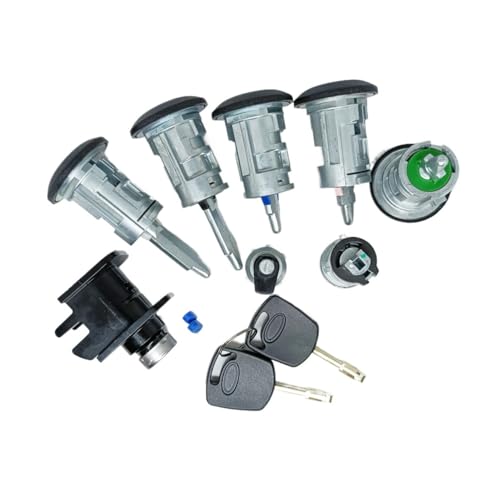 WETKUNSRUM AL116 2T1AV22050AD Ensemble Complet de serrures Interrupteur d'allumage Gauche Droite Serrure de Porte Serrure de Coffre adapté for Ford Transit Connect 2002-2013 8 pièces