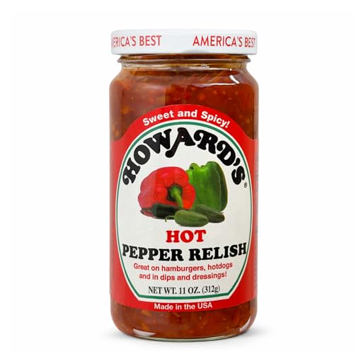 Howard’s Hot Pepper Relish, 11 oz | Classic Sweet & Spicy Relish Made with Fresh Peppers | Perfect for Hot Dogs, Burgers, Sandwiches & More | Gluten-Free