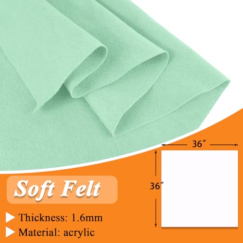 Image of IONTACH 36 inch X 36 inch Soft Felt Fabric 1.6mm Thick (Pastel Green) | Felt Sheets for Crafts, Embroidery, Patchwork, Liner, School Projects, Home Decoration