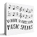 ZODGMED Music Lover Wooden Sign, 5 x 5 inches, Modern Music-Themed Decorative Sign for Home, Kitchen, Coffee Shop; Wall Mount or Free-Standing