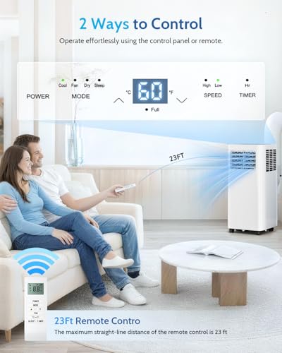 Image of Feelfunn 8,000 BTU Portable Air Conditioners - Cools 350 Sq.Ft, 3-in-1 Portable AC with Remote Control /Sleep Mode /24H Timer, AC Unit for Bedroom, Dorms, Apartment, Window Kit Included