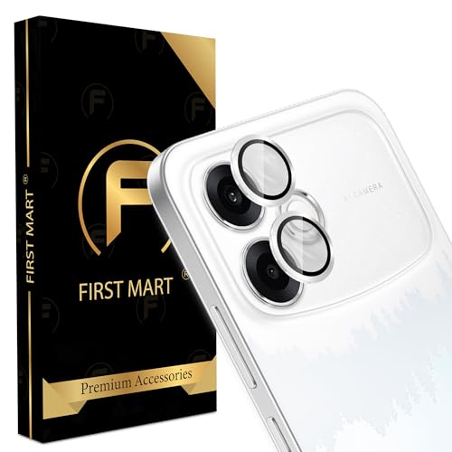 Image of FIRST MART Silver Camera Ring Guard Protector for Oppo F33 Pro | Tempered Glass with Metal Alloy Rings, HD Clear, Scratch Resistant, Case-Friendly | Pack of 1