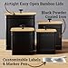 Kitchen Canisters for Countertop Set of 4 with Customizable Chalkboard Labels & Marker Pen - Big Iron Kitchen Canisters with Airtight Lids - Black Canister Set - Flour and Sugar Containers Farmhouse