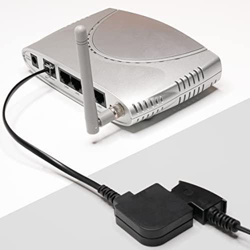BIGtec Telefon TAE Adapter TAE-F Buchse auf RJ11/RJ14 6P4C Stecker Telefonadapter Adapterkabel Telefon Festnetz Router Modem Splitter Telefonkabel Kabel 0,2m schwarz