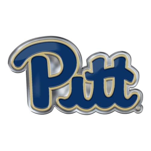 FANMATS 60554 Pitt Panthers Heavy Duty Aluminum Embossed Color Emblem, Auto Emblem Decal