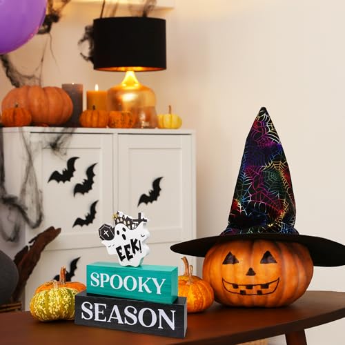 Image of 3 Pcs Halloween Wooden Decor, Spooky Season Decorations Gifts for Indoor