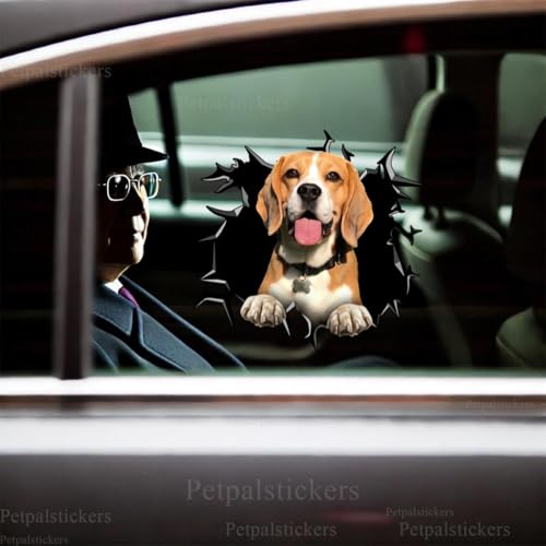 Image of Cute Dog Stickers for Car Window Decals Waterproof Funny Sticker (Beagle Window Decals)