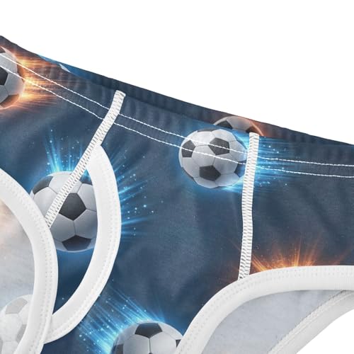 CHIFIGNO Cool Soccer Ball Blue Boys Underwear Cotton Boy Briefs Printed Breathable Briefs Underwear4