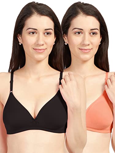 Image of SONARI Omania Womens Non-Padded Cotton Polyester Bras - Solid, Non-Wired, Medium Coverage, Hand Washable (Pack of 2)