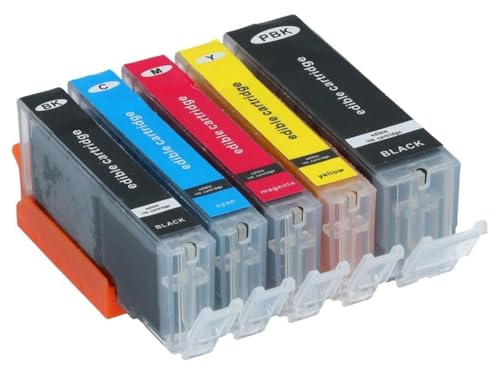 Torten Deko Shop Juego de 5 cartuchos de tinta alimentaria (PGI 580, CLI 581Bk C M Y)