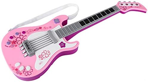 Kids Guitar, Lightweight Multifunctional Kids Bass Guitar Musical Instrument Toy for Toddler (Pink)