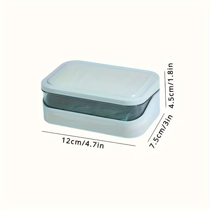 Image of Wall Mounted Soap Box with Flip Cover and Drain Tray | Detachable Inner Support | Adhesive Sticker Installation | ABS Soap Holder for Bathroom (Portable Soap Holder)