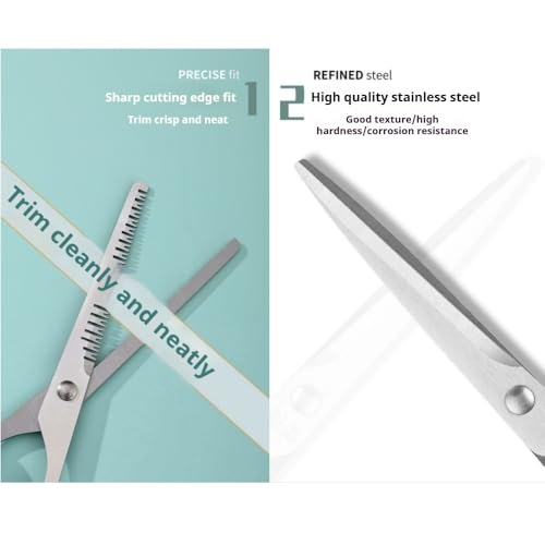 Pink Stainless Steel Hair Cutting Shears Set - 6.7inch Shear, Thinning Scissor, Comb - Barber Kit for Women/Men/Kids - Image 4