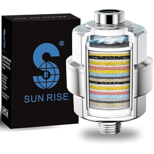 SR SUN RISE 20 Stage Shower Filter for Hard Water, 1 Cartridge, Chrome