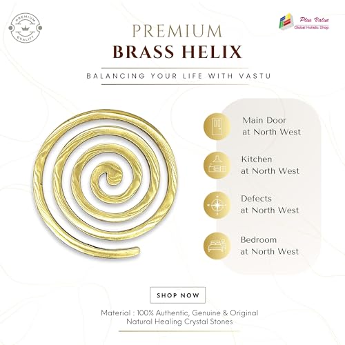 Image of Plus Value Brass Helix Vastu Remedies for North-West Main Door, Entrance, Kitchen, Bedroom Vaastu Dosh Defects Home, Office, Shop, Factory (1pc)