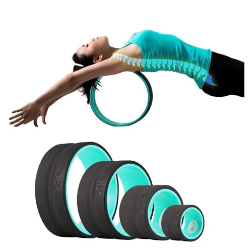 Back Roller Wheel- Foam Padded Back Stretcher Wheel with Center Spine Cradle-Back Pain & Stretching- Deep Tissue Massage Roller (Set of Four)