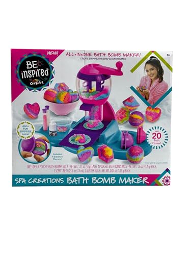 Cra-Z-Art Be Inspired Spa Creations Bath Bomb Maker, Create 20 Bath Fizzies, 4 Pouches Bath Bomb Mix, Scent, Glitter, 8+