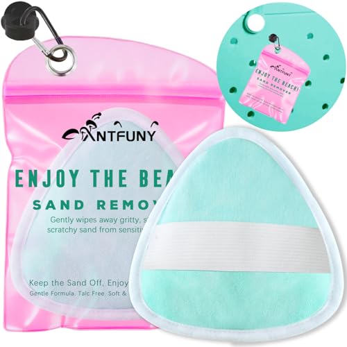 Triangle Sand Remover for Beach Sandproof Cleaner Eraser Wipe Off Mitt Duster Cup Holder Game Toy Cruise Ship Accessories Summer Vacation Must Have Hawaii Trip Essential Honeymoon Gift Family Towel