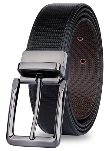 Image of DENIMHOLIC Reversible PU Leather Formal Belts For Men