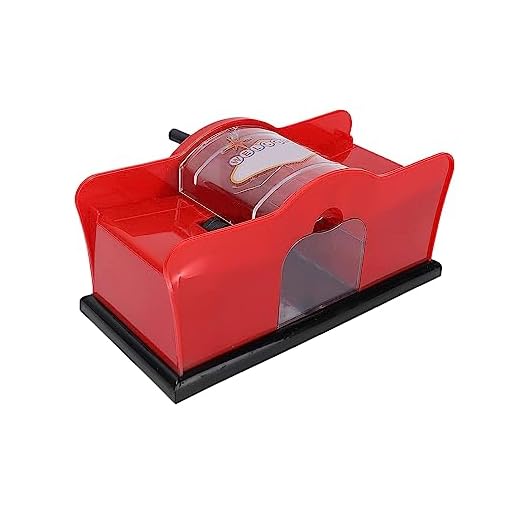 Camidy Manual Card Shuffler 2-Deck Hand Crank Card Shuffler No Batteries Required Card Shuffling for Poker Games, Blackjack, Rummy, Phase 10, Skip-Bo and All Your Favorite Card Games