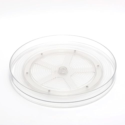 Lazy Susan Turntable Cupboard Organiser Rotating Spice Rack Clear Cosmetic Makeup Organiser Spinning Kitchen Organiser for Cabinet, Pantry, Fridge, Countertop Size 29.2 Cm * 29.2 Cm