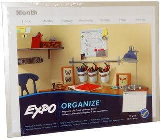 Expo Organize Magnetic Dry Erase perpetual Monthly Calendar white Board 11" x 14"