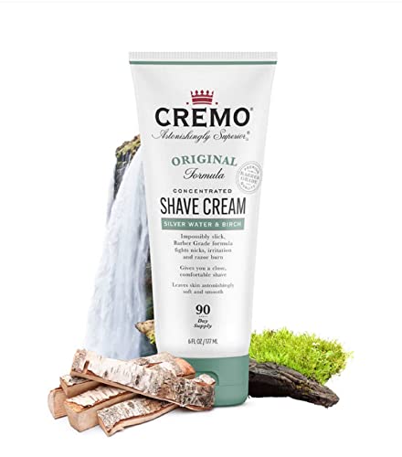 Cremo Barber Grade Silver Water & Birch Shave Cream, Astonishingly Superior Ultra-Slick Shaving Cream Fights Nicks, Cuts And Razor Burn, 6 Fl Oz #TOP7
