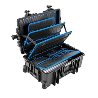 B&W Valigetta portautensili JUMBO 6700 mobil con tasche portautensili a inserto (valigetta in PP, volume 43,5l, 53,9 x 35,9 x 22,5 cm interno) 117.19/P, senza utensili