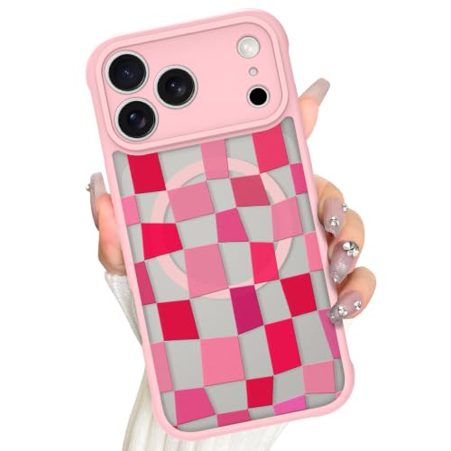 Coque iPhone 17 Pro Max rose MagSafe antichoc translucide mat