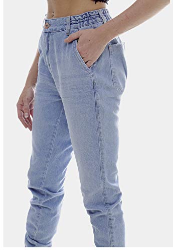 Calça Jeans Mom Jogger Sob Azul Clara com Elastano (46)