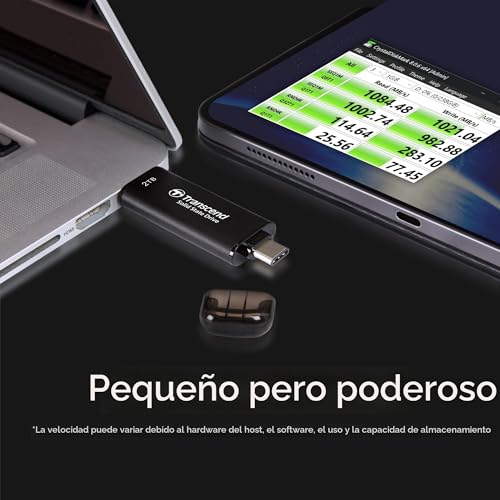 Transcend ESD310C 512GB SSD portátil negro con doble conector reversible integrado Tipo-A Tipo-C 6
