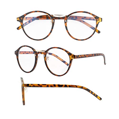 FEELLIFE PCメガネ 伊達メガネ FI5465A-2P ブルーライトカット ブラウンデミ