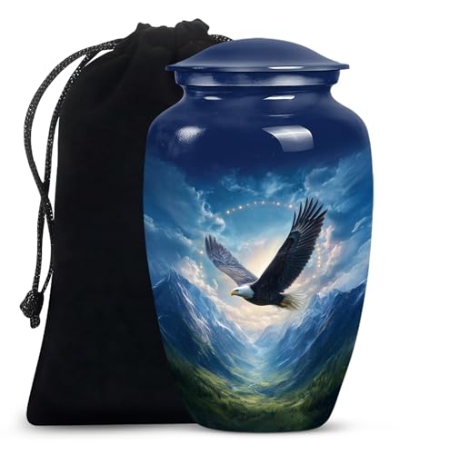 Image of Eagle Urn for Ashes Adult Male, Memorial Urns for Human Ashes Adult Female and Male, Ash Holders for Human, Decorative Urns, (10 Inch, 200 Cubic Inches)