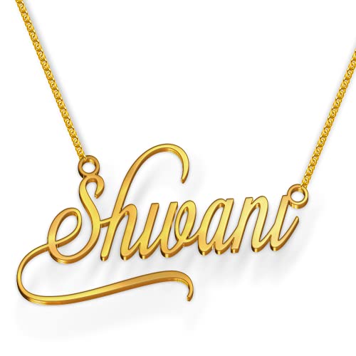 Image of Shivani Cursive Gold & Silver Name Pendant Necklace, Best Jewelry Gift for Girls.