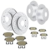 Acinoparts Front and Rear Drilled & Slotted Brake Rotors and Ceramic Brake Pads Brake Kit Replacement for Hyundai Sonata Kia Optima 2011 2012 2013 2014 2015