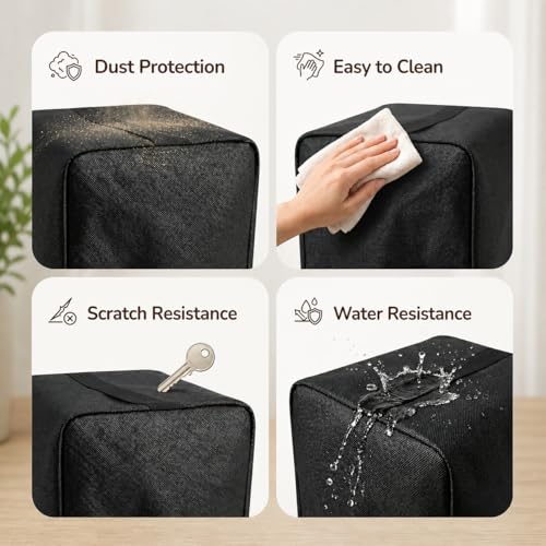 Image of Mixer Grinders Waterproof Dust Cover with Handle & Storage Pocket, Suitable for Women, Men & Everyday Home Use Standard Size, Black (8 inchX 8 inchX 12.5 inch) (PHILLIPS MX03)