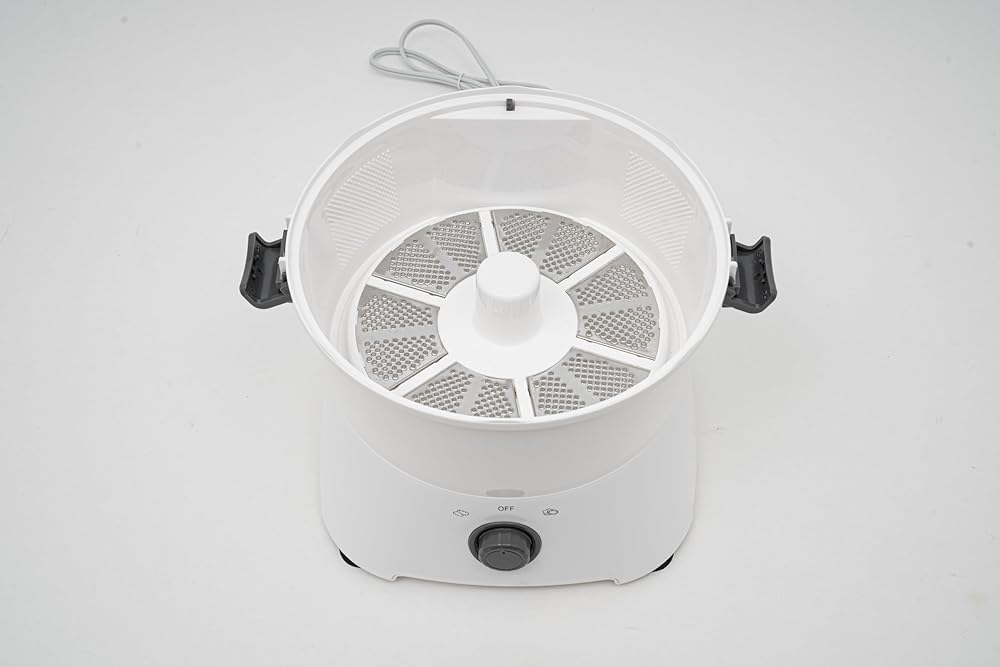 Pelapatate Elettrico Versatile con azionamento a Un Pulsante, pelapatate Automatico per Patate, Arance e Mele, Spinner, Bianco, 11,14 * 9,3 Pollici